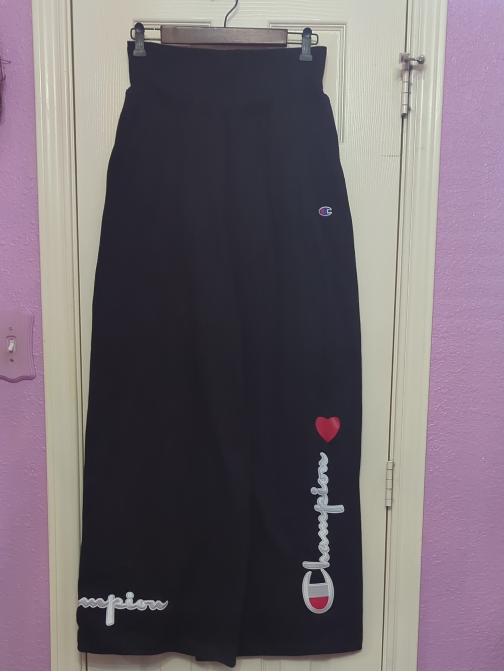 Champion Making The Cut Wide Leg Black Sweatpants Sz M Comfy Sporty